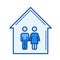 Young couple house line icon.