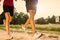 Young Couple Jogging in Park