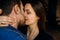 Young couple in love kissing, love and tenderness between a guy and a girl