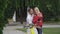 Young couple in love makes a selfie near the motorbike