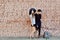Young couple in love outdoor. Stunning sensual outdoor portrait