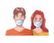 Young couple with mouth cap medical accessory