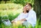 Young Couple in a Park. Picnic