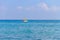 Young couple on pedalo boat in the Black sea, Ukraine