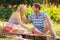 Young couple on a picnic