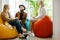 Young couple during the psychological counseling with psychologist