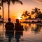 Young Couple Relaxing and Enjoying the Sunset