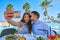 Young couple selfie smartphone photo