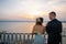 Young Couple At Siracusa Port, In Sicily