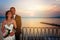 Young Couple At Siracusa Port, In Sicily