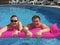 Young couple in swimming pool