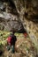 Young couple to the entrance in Cioclovina cave.