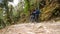 Young couple travellers trekking in Poon Hill view point in Ghorepani, Nepal