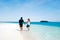 Young couple visit Aitutaki Lagoon Cook Islands