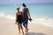 Young couple walking on the beach, Dominican Republic, Caribbean