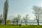 Young couple walking on grass in small park on shores of Lake Lucerne in Luzern