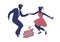 Young couple wearing 50`s clothes dancing rock and roll. Vector
