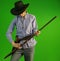 Young Cowboy with 1866 Winchester Rifle and Colt revolver