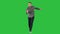 Young crazy man dancing and wanking forward on a Green Screen, Chroma Key.