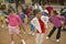 Young Cuban girls exercising in Old Havana, Cuba