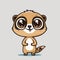 Young cute meerkat. Baby meerkat. Vector graphics. Illustration for a child.