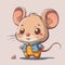 Young cute mouse. Smiling nice animal.