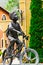 Young cyclist statue