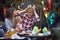 Young dad amusing daughter with yellow inflatable crown