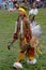 A young dancer back from dance during the 49th United Tribes Pow Wow