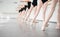 Young dancers ballerinas in class classical dance, ballet