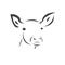 Young deer. Black. vector. icon symbol logo. Illustrator. on white background