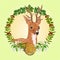 Young deer hunting theme vector