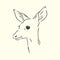 Young deer vector silhouette. fawn, vector sketch illustration