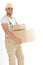 Young delivery man carrying packages