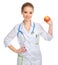 Young doctor with apple