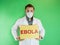 Young doctor with Ebola sign