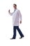 Young doctor physician standing walking isolated on white backgr