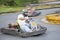 Young driver Go Kart left hand bend