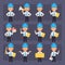 Young engineer in blue helmet in different poses and emotions Pack 2. Big character set