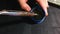 Young engineer soldering a board. Close up