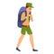 Young explorer icon, cartoon style