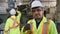 Young factory worker or engineer close up portrait in factory