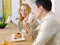 Young family having Breakfast