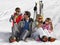 Young Family Sharing A Picnic On Ski Vacation