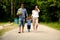 Young Family on Their Way to a Summer Destination