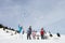 Young Family Throwing Snowballs