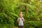 Young Father with little daughter on his shoulders. Mount Manaia.