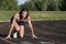 Young Female Athlete is ready for the Race.