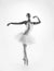 Young female ballet dancer on grey