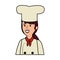 young female chef worker character